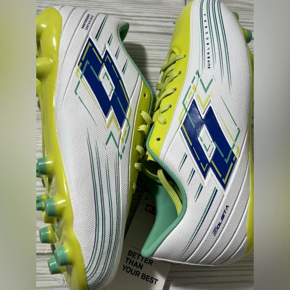 Lotto Solista 700 VIII FG Firm Ground kids‎ Soccer Cleat White yellow size 3